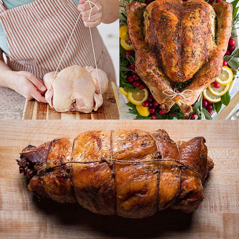 Vivifying خيط الجزارين المنعش، 328 قدم خيط قطن 3 طبقات، خيط طهي آمن للطعام لربط اللحم، صنع النقانق، ربط الديك الرومي، الشواء والتعبئة (بيج) - Image 5